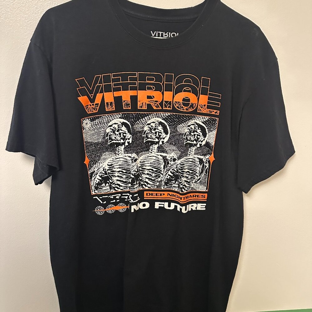 Vitrol Skeleton Black Unisex T-Shirt Large 100% Cotton